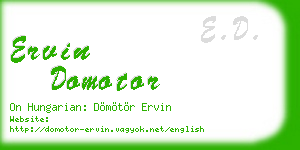 ervin domotor business card